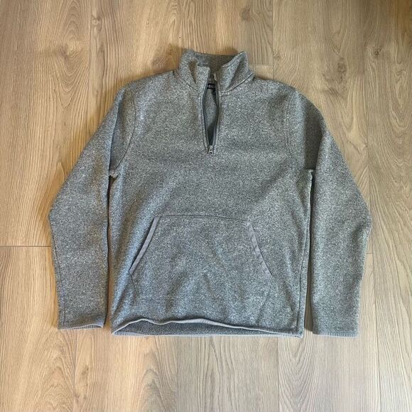 J. Crew Sweater Men's Medium Gray Polyester Long Sleeve Stretch Half-Zip - Picture 6 of 6